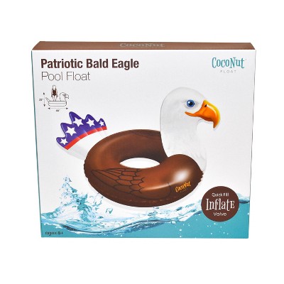 Patriotic Bald Eagle Vinyl Pool Float with Stars and Stripes