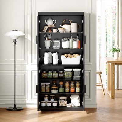 MAYEERTY 36x31x16 in Natural Wood Grain Storage Cabinet with Glass Door for Living Room & Bar Area