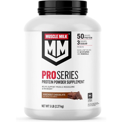 Muscle Milk Pro Series Protein Powder, Knockout Chocolate - 5 LB Jar (Pack of 1)