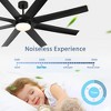 Wanze of Ocean 72 in. Modern Indoor Remote Wall Control Ceiling Fan with 3-Color LED Light and 3-Size Downrods - 3 of 4