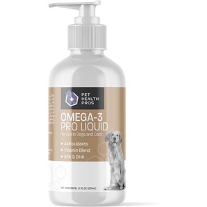 Pet Health Pros Omega 3 Pro Liquid Fish Oil Supplement for Dogs and Cats; Skin and Coat Health; Hair Growth; Essential Fatty Acids; 8oz Bottle; Clear - 1 of 4