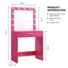 FONTOI Vanity Desk with Mirror & Tri-color Switching, Dressing Table for Bedroom, Pink, 27.7"*15.7"*54.3" - 3 of 4