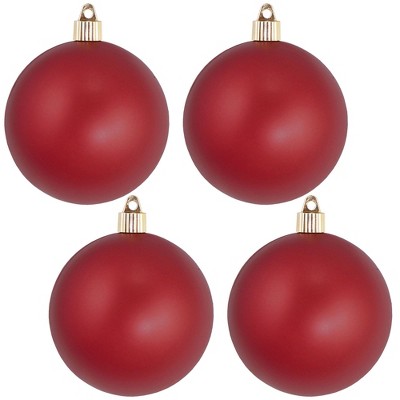 Christmas by Krebs 4ct Alert Red Shatterproof Christmas Ball Ornaments 4" (100mm)