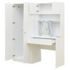 2-Door Wooden Storage Vanity Wardrobe for Bedroom with Makeup Mirror and Drawers, White - 4 of 4