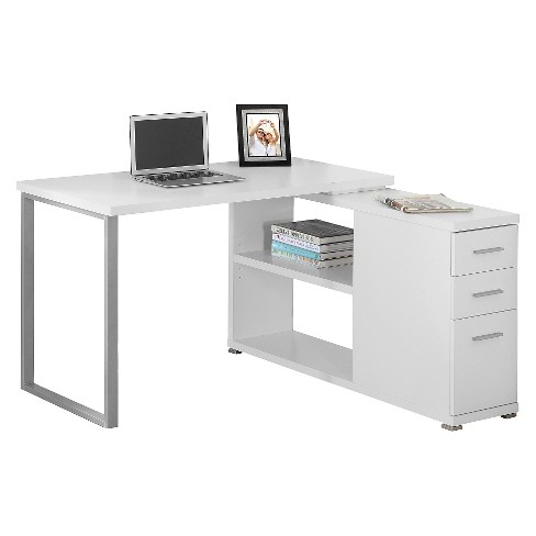Vanessa 48 inch Wide Computer Desk with Open Shelf Storage Black