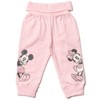 Disney Minnie Mouse Princess Little Mermaid Cinderella Belle Jasmine Baby Girls 2 Pack Pants Newborn to Infant - image 3 of 4