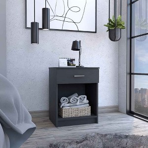 NicBex 1 Drawer Nightstand with White Metal Handle,Bedside Table with Lower Storage Shelf,Modern Side Table for Bedroom - 1 of 4