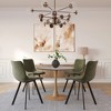 LeisureMod Bristol 27" Round Dining Table – MDF Top with Natural Wood Steel Pedestal Base, Modern Kitchen & Dining Room Accent Table for Small Spaces - 2 of 4