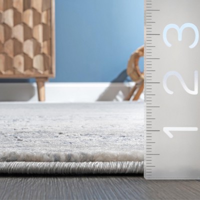 Eco-Friendly Abstract Silver 4' x 6' Synthetic Area Rug