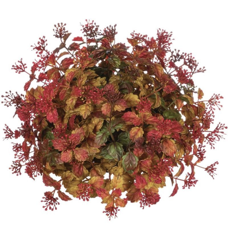 Sullivans Mini Leaf Berry 1/2 Decorative Filler Orb 8.5"H Red, 1 of 3