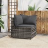 vidaXL Patio Corner Sofa with Cushions - Weather-Resistant Gray Poly Rattan with Sturdy Steel Frame – Flexible Modular - 2 of 4