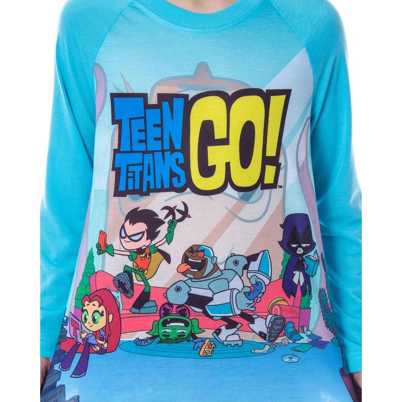 DC Comics Boy's Teen Titans Go! Chill 2-Piece Raglan And Pants Pajamas Set, 2 of 5