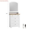 Small Space Drawer Dresser w/ Mirror - Charge Station & Light, 4 Drawer Cabinet w/ Cristal Knobs, Modern Makeup Vanity Table - 2 of 4