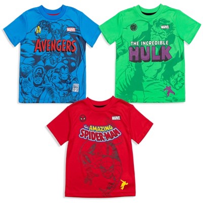 Marvel Avengers Spider-man Hulk Loki Captain America 3 Pack T-shirts ...