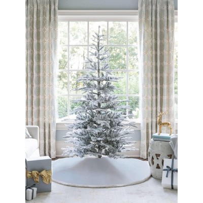 King Of Christmas Snow Flocked Hinged Artificial Christmas Tree Unlit King Noble Flock Xmas Tree