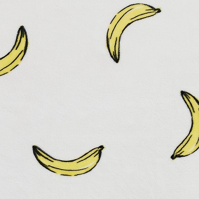 Yellow and White Banana Toss Plush Throw Blanket 50" x 60"