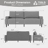80.7" Loveseat Sofa, Fabric Modern Sleeper Sofa Couch for Living Room, Sofa Cama,  Wood Frame, Easy to Install, Sleeper Recliner Furniture - 2 of 4