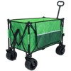VisioGear Folding Wagon Cart with Bonus Picnic Mat, Drink Holders, and Side Pocket for Camping, Sports, Green Line, 37.4"*23.03"*38.98" - 2 of 4