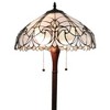 Amora Lighting Tiffany Style Floral White Floor Lamp – 62 Inch High Handcrafted Stained Glass Shade - 2 of 4