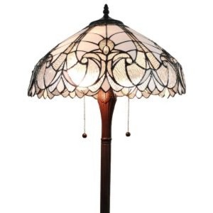 Amora Lighting Tiffany Style Floral White Floor Lamp 62" High - 1 of 4