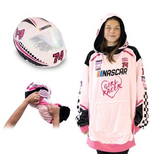 NASCAR | Pink Racing Suit Snugible 2-in-1 Blanket Hoodie & Pillow - 1 of 4
