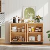 Tangkula Sideboard Buffet Cabinet 50" Rattan Coffee Bar Cabinet with 4 Doors and Adjustable Shelves - 4 of 4