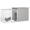 vidaXL Rabbit Cage Gray 78.7 in.x35.8 in.x39.4 in. Galvanized Steel - 2 of 4