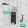 MAYEERTY Rainfall Shower System with Storahe Rack Faucet Matte Black with High Pressure with Square Shower Head Luxury Shower Set Wall Mount - 4 of 4