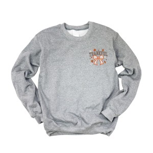 Embroidered Coquette Thankful - Women's Graphic Sweatshirt - 1 of 4