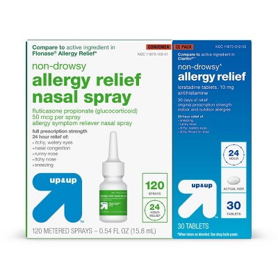 Allergy Convenience Pack - Fluticasone Spray 0.54 fl oz + Loratadine Tablets 30ct - up & up™