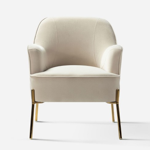 Odo Upholstered Accent Arm Chair Velvet | Karat Home - Tan : Target