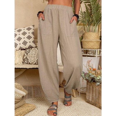 Women's Pants Relaxed Fit Casual Harem Lounge Long Pants with Pockets
