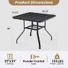 Lirago Black Square Patio Dining Table 35"x35"x28" 4-Seater Outdoor Metal Table with Umbrella Hole and Powder Coating for Garden or Poolside - 3 of 4