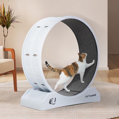 Cat Running Wheel For Cats Up To 44 Lbs, Cat Exercise Wheel With Locking Mechanism-Cuddlewood