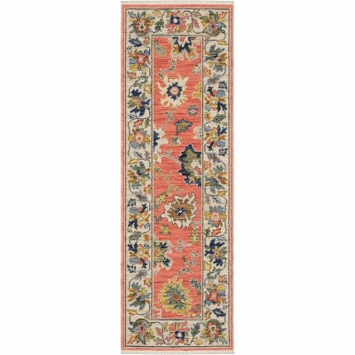 Oriental Weavers Lucca 2889B Salmon Pink / Multi Indoor Area Rug - 2' x 6'