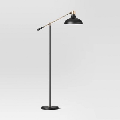 Black lever deals arm floor lamp