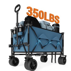 35" Foldable Wagon Cart - Heavy Duty 350 lb Capacity, 280L Extra Large All-Terrain Wheels for Beach & Camping - 1 of 4