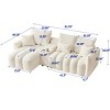 MAYEERTY 92 inch High Quality Trddy Fur Fabric Corner Sofa with Center Console Coffee Table for Living Room Apartments White - 4 of 4