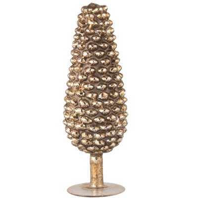 Napa Home & Garden 11" Gold Pine Cone Glass Finial Christmas Tabletop Decor