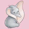 Girl's Dumbo Looking Back Elephant Portrait Pose T-Shirt - 2 of 4