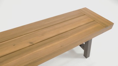 Acacia Wood and Iron 3-Piece Picnic Dining Set