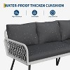 L-Shaped Wicker Outdoor Furniture Set, 4-Piece Patio Sectional Sofa with Handmade Rattan and Metal Frame - 3 of 4
