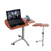 KTMBDW Small Standing Desk Mobile Portable Rolling Laptop PC Table on Wheels Adjustable Height Computer Workstation for Home Office - 2 of 4