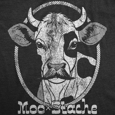 Мужские футболки Crazy Dog T-Shirts, Inc. Mens Funny T Shirts Moo Stache Sarcastic Cow Graphic Novelty Mustache Tee for Men - Crazy Dog Men's T Shirt for Animal Lovers Black L — фото 2