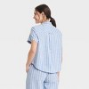 Women's Striped Cotton Blend Short Sleeve Pajama Shirt - Auden™ - 2 of 4