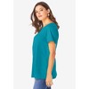 Roaman's Plus Size Cotton Ultimate Swing Tee With Keyhole Back - 4 of 4