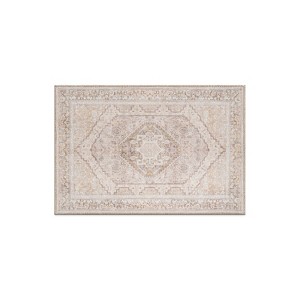 World Rug Gallery Valora Red Vintage Medallion Washable Low-Pile Indoor Area Rug with Non-Slip Backing - 1 of 4