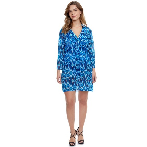 Profile By Gottex Ocean Blues V-neck Mesh Tunic : Target