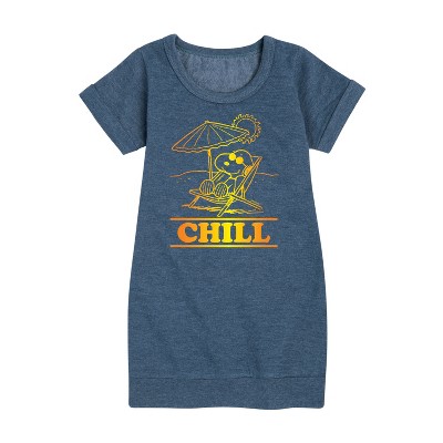 - Peanuts - Chill Snoopy Graphic Short Sleeve Fleece Dress