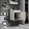 KTMBDW Floating Bathroom Vanity with Sink, Single Sink Wall Mounted Bathroom Vanity, White Ceramic Basin Top for Small Space - 4 of 4